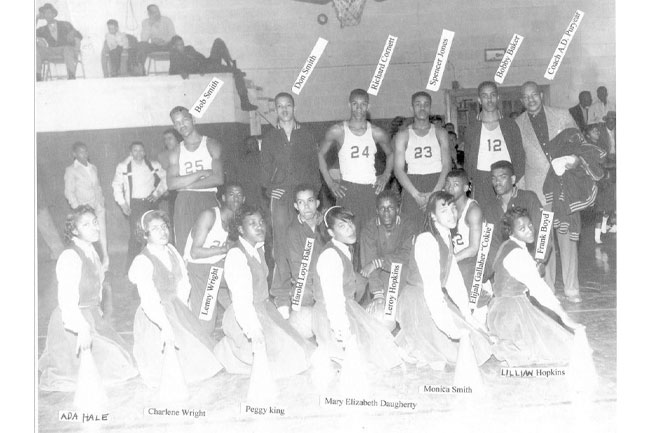 Cheerleaders and Players 1955 through 1956